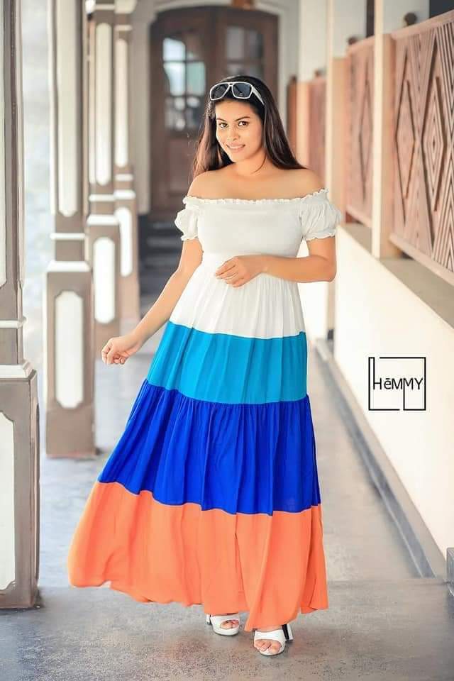 Off shoulder frock outlet design